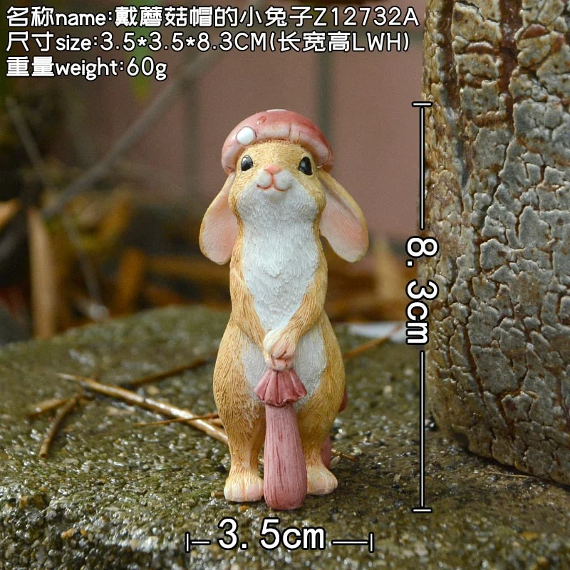 Everyday Collection Easter Decorations for Home Cute Rabbit Figurines Miniature Tabletop Ornaments Fairy Garden Thanksgiving