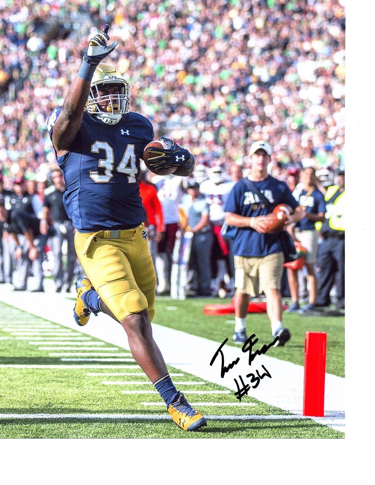 Tony Jones Jr. Notre Dame Irish signed autographed 8x10 football Photo Poster painting ND f