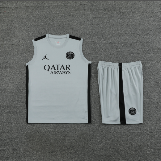 23/24 PSG Paris Saint Germain Grey Vest Training Kit Football Shirt Thai Quality