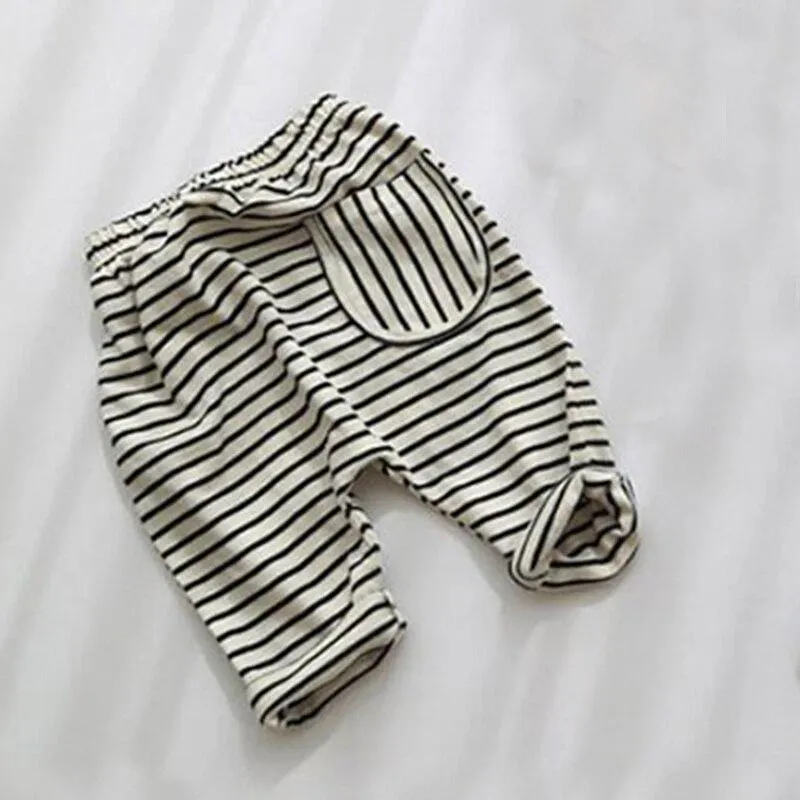2020 Spring Baby Girls Kids Pants Stripe Casual PP Trousers Infants Children Clothes Wear Princess Long Pant