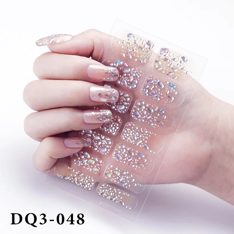 Churchf Nail Stickers Fashion Design Nail Polish Stickers Full Cover Nail Decorations for Manicure Self Adhesive Decals for Nails-Nail Inspo