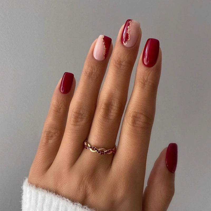 French Style Minimalist Flower Butterfly ABS Press-on Nails 1 Set