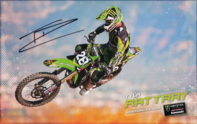 *TYLA RATTRAY*SIGNED*AUTOGRAPHED*Photo Poster painting CARD*MONSTER*ENERGY*KAWASAKI*COA*