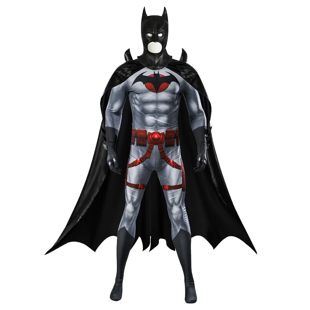 DC Batman Thomas Wayne Black Bat Jumpsuit Cosplay Costume