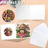 6Pcs Diamond Painting Flower Gnome Greeting Card Set with Envelopes for Birthdays Thanksgiving & Special Occasion
