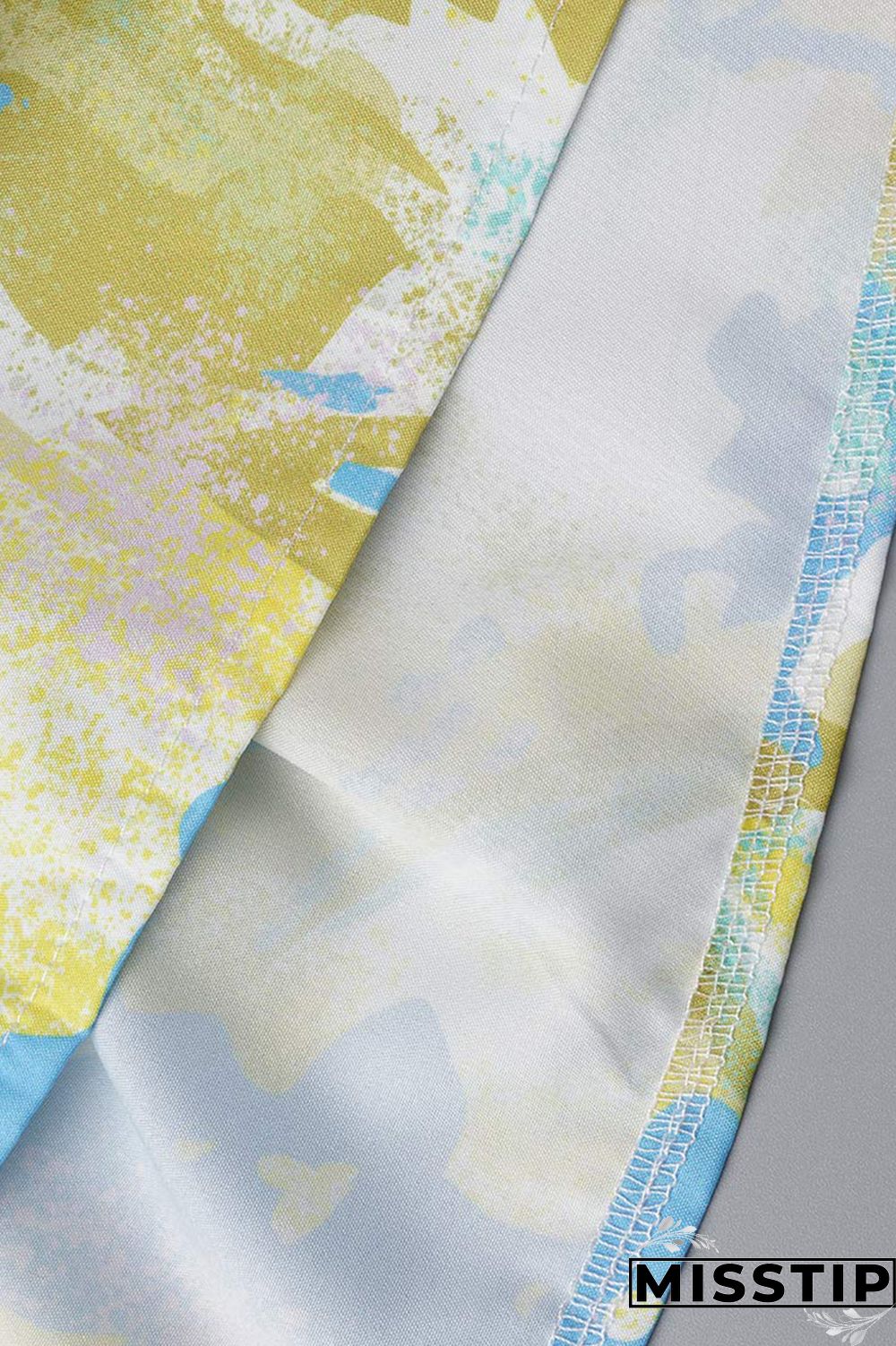 Blue Fashion Casual Plus Size Print Patchwork O Neck Short Sleeve Dress