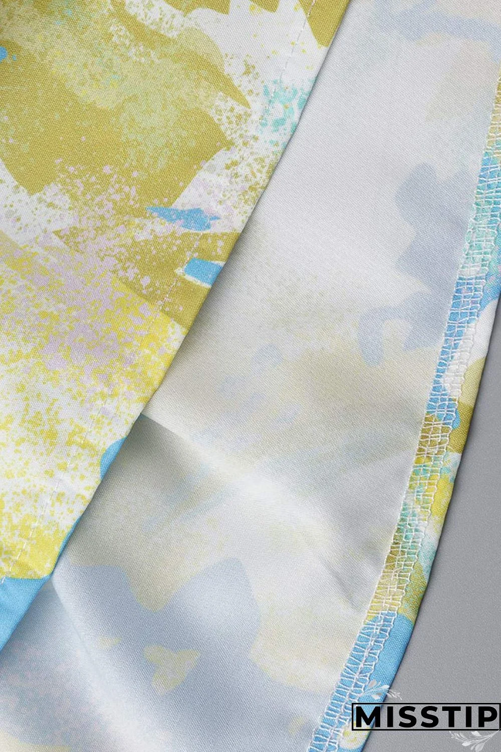 Blue Fashion Casual Plus Size Print Patchwork O Neck Short Sleeve Dress