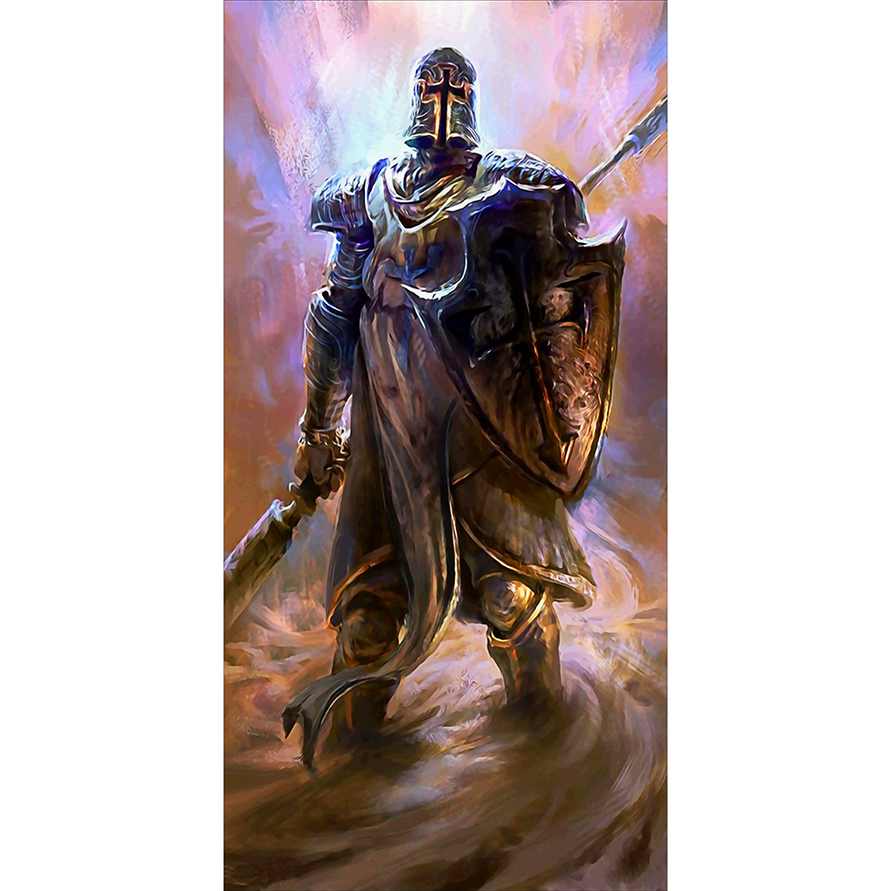 

45*85CM - Round Drill Diamond Painting - Cartoon Warrior, 501 Original