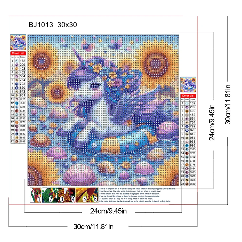 Diamond Painting - Full Round Drill - Sunflower Unicorn(Canvas|30*30cm)