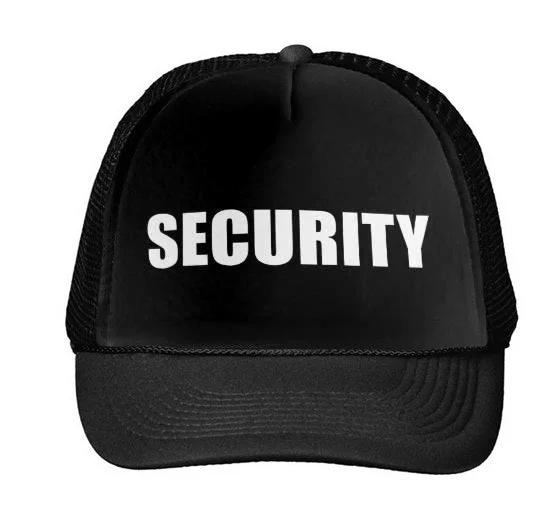 SECURITY Letters Print Baseball Cap Trucker Hat For Women Men Unisex Mesh Adjustable Size Black White Drop Ship M-99