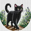 Black Cat In Garden-11CT Stamped Cross Stitch 37*37cm/14.57*14.57in tapestrymarket