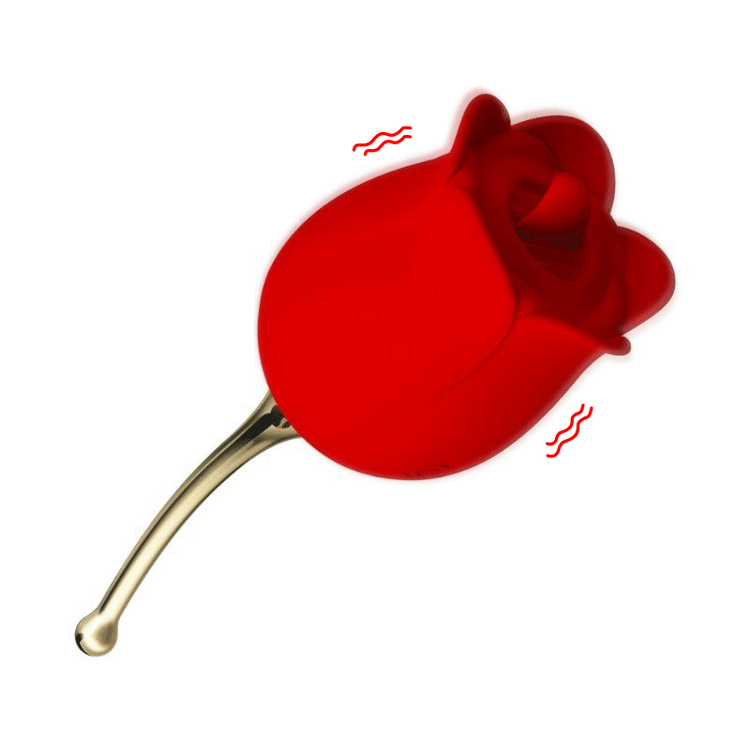 Rose Lovers Pinpoint Silicone Rose Vibrator with Tongue