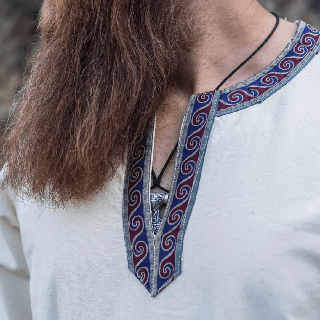 Men's Viking Embroidered Robe Top-inspireuse