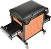 AA041&reg; Padded Heavy Duty Creeper Seat with Extra Storage, 300 Pounds Capacity Mechanics Chair with Drawers, Orange Tool Box Chair with 4 Pieces 2-1/2" Swivel Casters