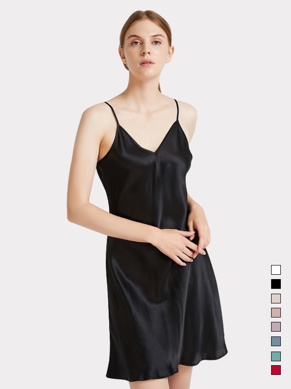 19 MOMME Nuisette en soie classique | Collection 2020 Noir
