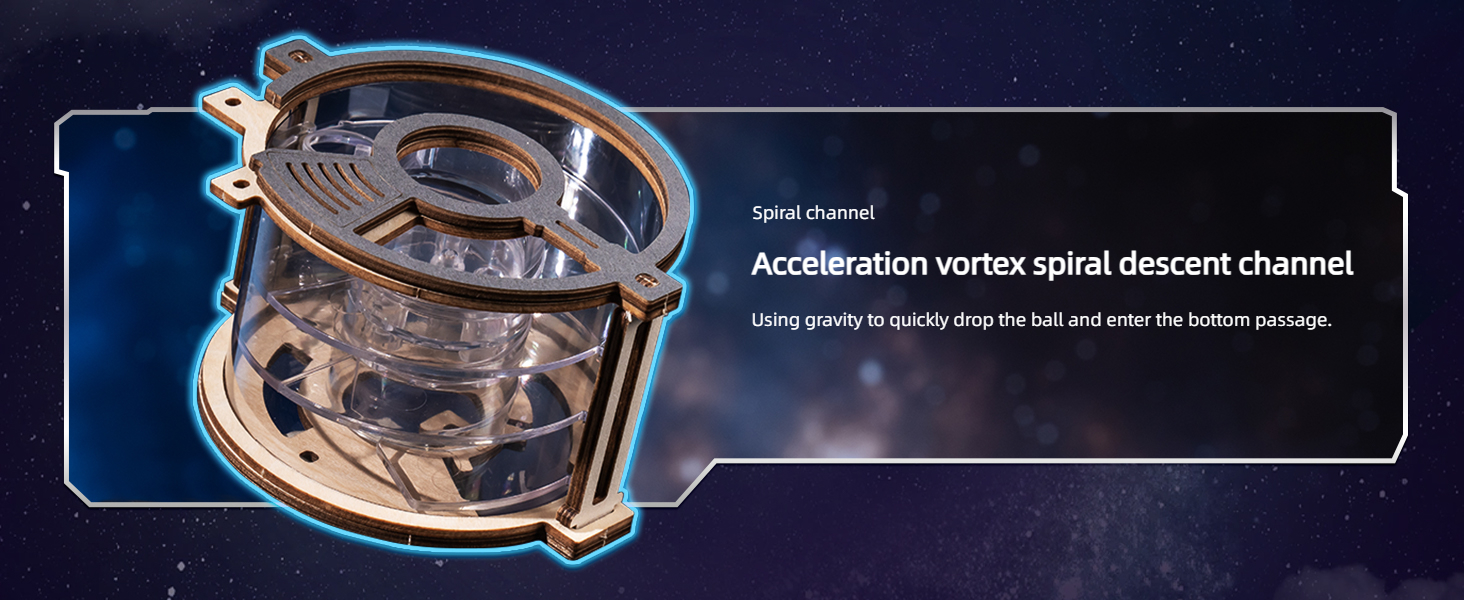 Tegooe 3D Wooden Puzzle Electric Marble Run Kit - Mechanical Brain Teaser Building Toy