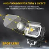 40W Motorcycle LED Spotlight 12-80V Driving Fog Lamp White Yellow DRL Headlight