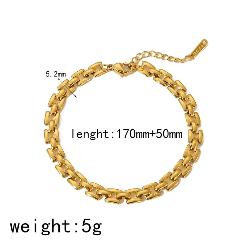 Cool Style IG Style Geometric 304 Stainless Steel 18K Gold Plated Bracelets In Bulk