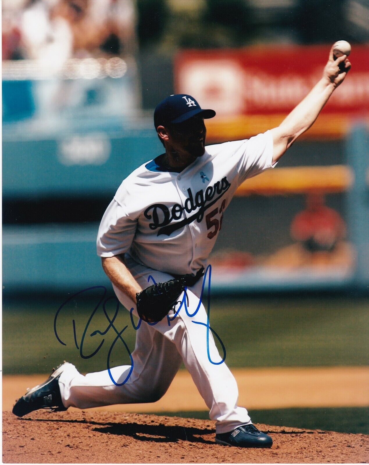 RANDY WOLF LOS ANGELES DODGERS ACTION SIGNED 8x10