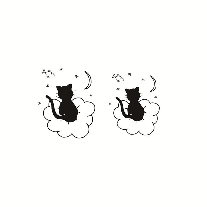 Black Cat Waterproof Temporary Tattoo Stickers Kids Women Men Body art Black Kitty Fake Tatoos Shoulder Arm Waist Decal