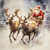 Diamond Painting-5D Full Round Drill Santa Reindeer