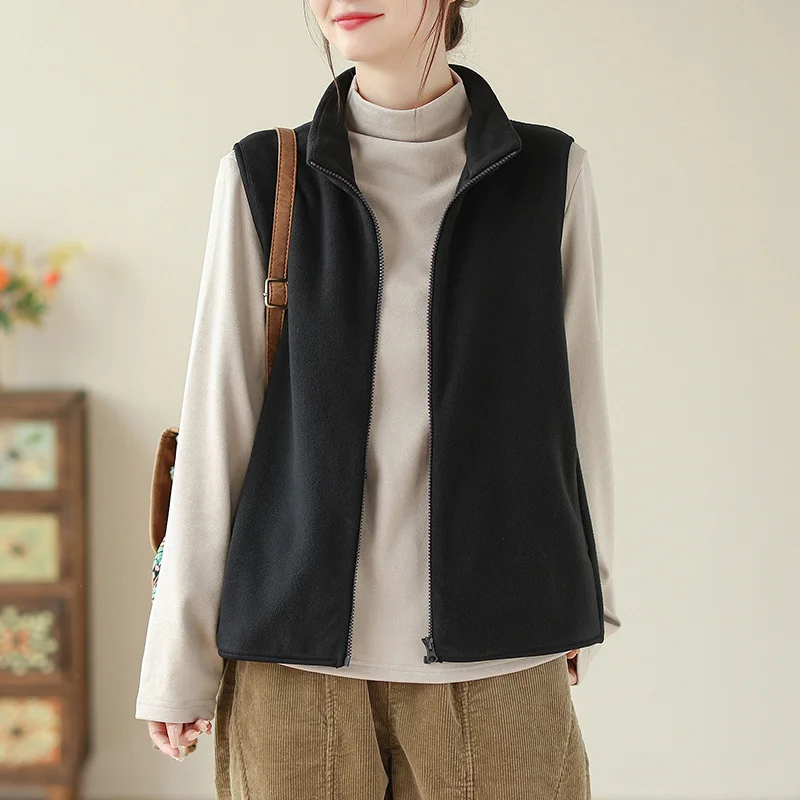 Athvotar Athvotar Autumn And Winter New Mother Dress Rocking Velvet Horse Clip Warm Casual Coat Women Fashion Shoulder Vest Woman