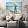 Beach Daisy Vase-11CT Stamped Cross Stitch 50*40cm/19.69*15.75in tapestrymarket