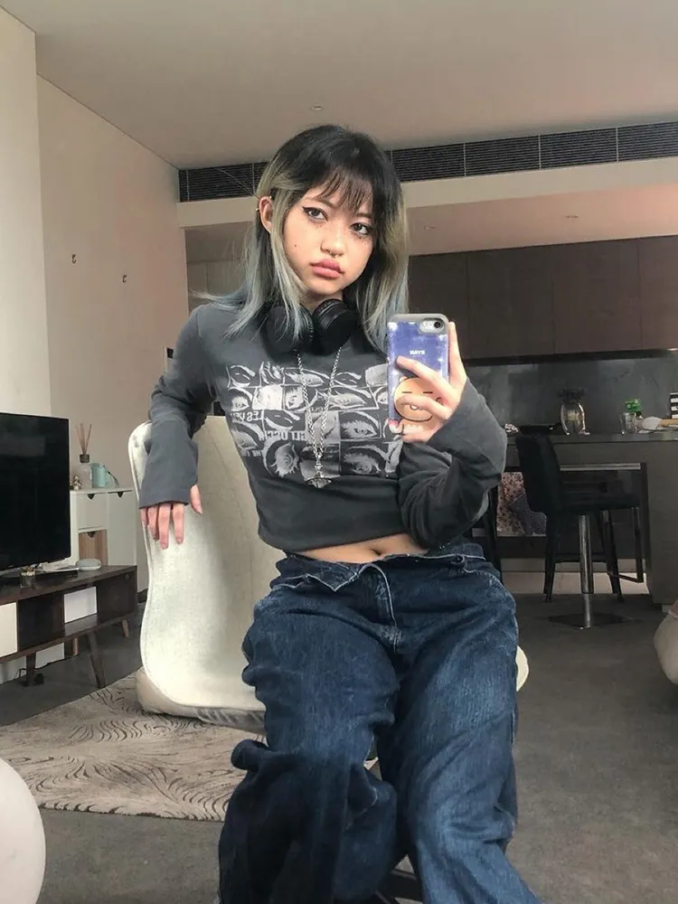 Churchf Churchf New Style Temperament Commuting Retro Hot Girl Long Sleeve Slim Head Top