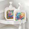 2 pi&egrave;ces de roses color&eacute;es en diamant avec bouteille de pompe &agrave; pompe rechargeable avec pompe, distributeur liquide de vaisselle pour savon &agrave; mains, lotion et apr&egrave;s-shampoing id&eacute;al pour l&rsquo;&eacute;vier de la salle de bain, cuisine