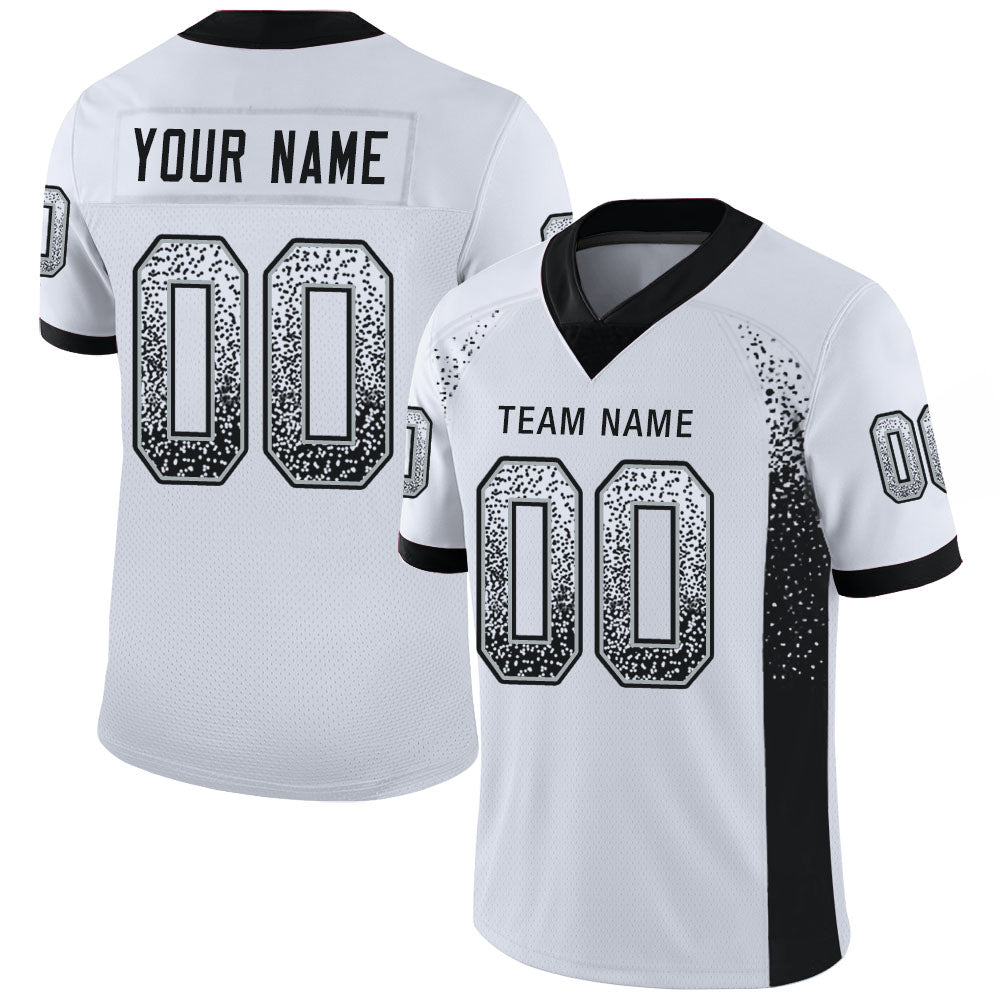 Custom White Black-Silver Mesh Drift Fashion Football Jersey | captainssportss.com