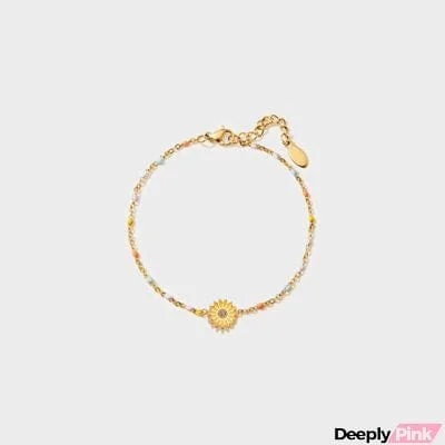 Sunflower Shape 18K Gold-Plated Bead Bracelet