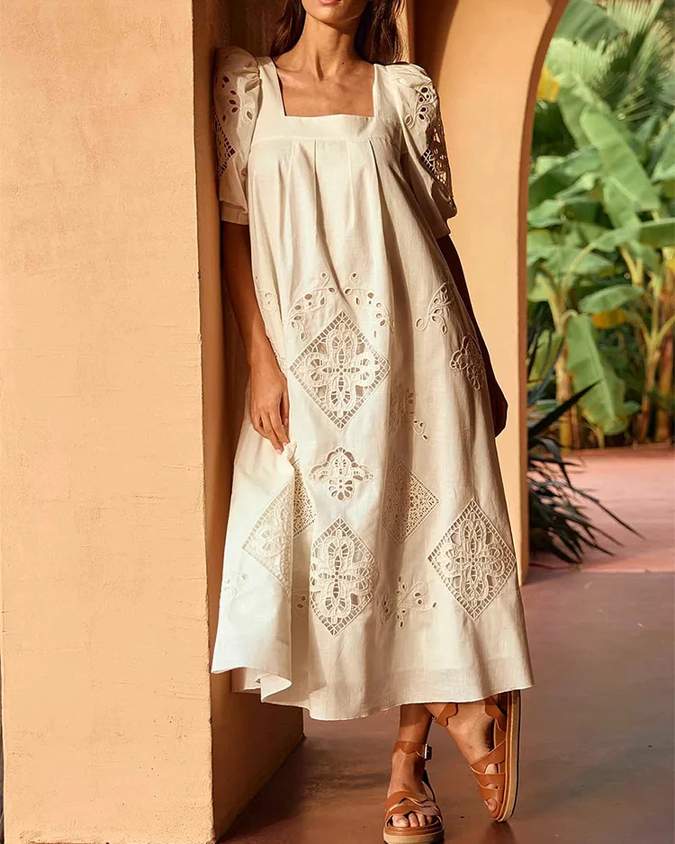Ladies fashionable loose short sleeve dress