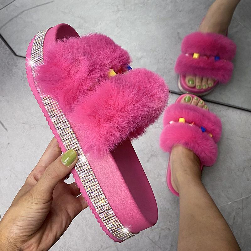 fluffy sandals