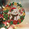 Diamond Painting Snowman Wreath Ornament Hanging Decor 9.45x9.45in