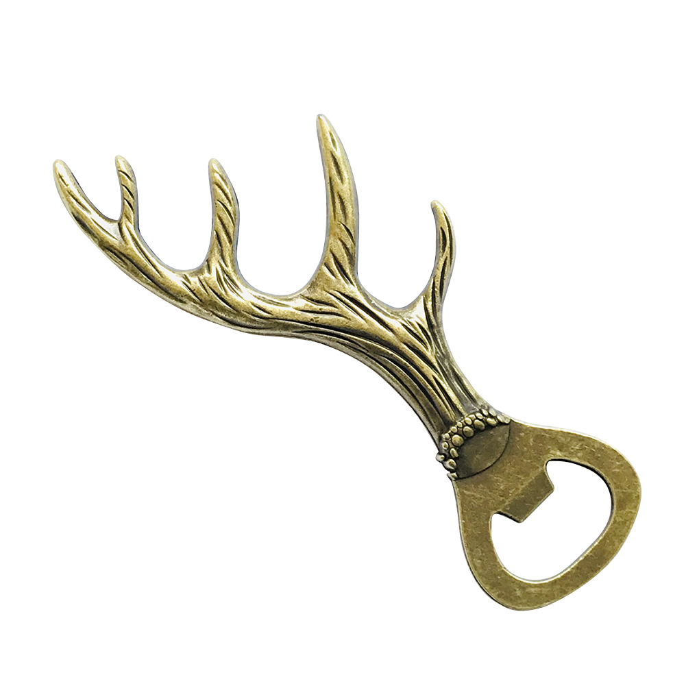 

Antique Bronze Beer Bottle Opener Antlers Drinks Bottle Kitchen Corkscrew, 501 Original