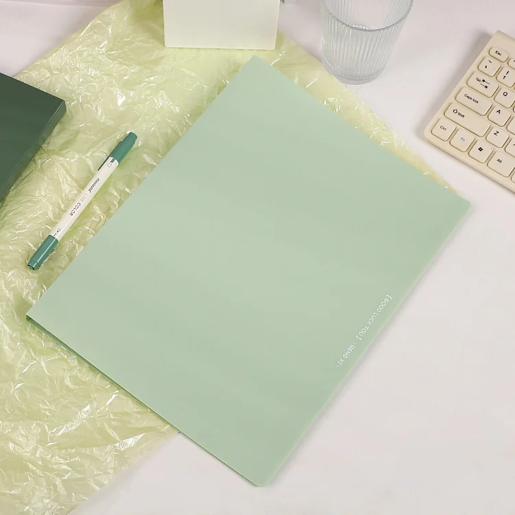 Journalsay A4 Gradient Color Green Folder 30 Pages Transparent Inner Page