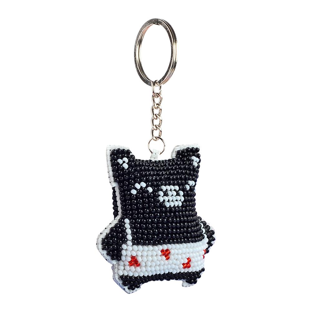 

Little Black Pig - Bead Embroidery - Keychain, 501 Original