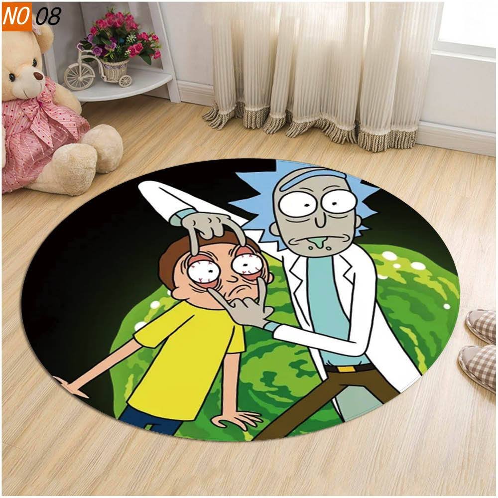 Rick and Morty Round Rug Floor Carpets for Living Room Indoor Decoration