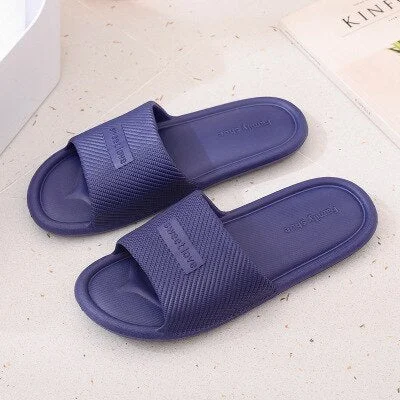 Indoor Slippers Women Concise Non-Slip Bath Slides Couple Men Summer Home Slippers Solid Color Casual Shoes Woman