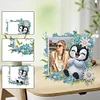 (US Only)Acrylic Special Shape Flower and Penguin Diamond Painting Picture Frame