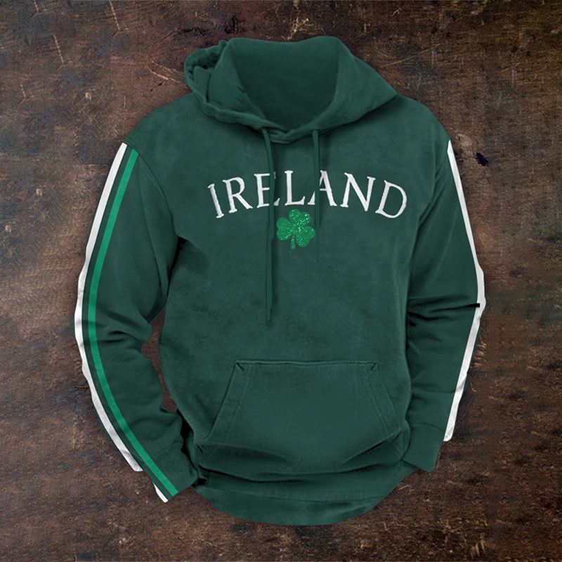 Comstylish Men'S St. Patrick'S Day Colorblock Jersey Hoodie