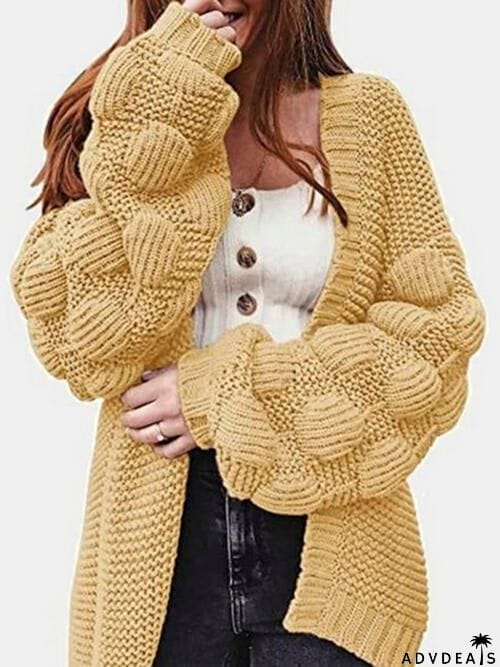 Open Front Long Sleeve Cardigan