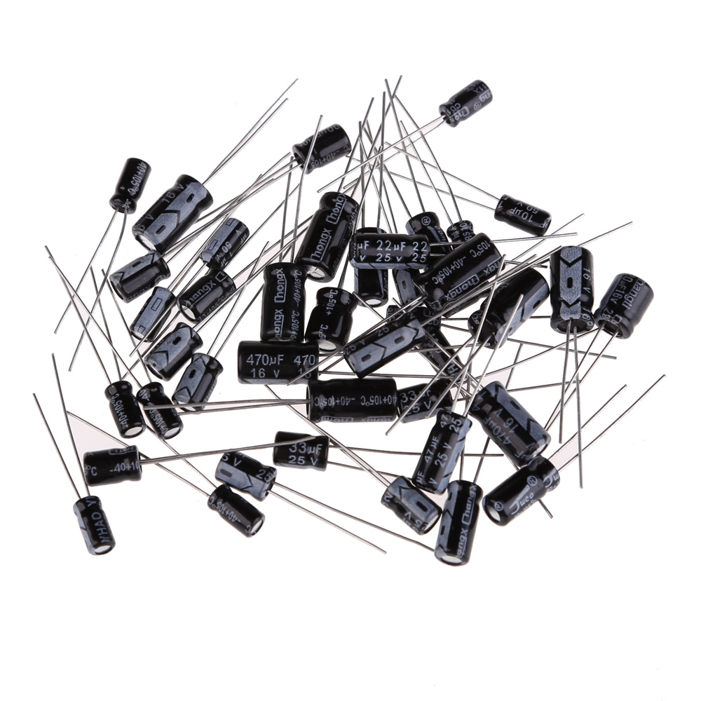 

12x10pcs Aluminum Electrolytic Capacitor 1UF-470UF Package Assortment Kit, 501 Original