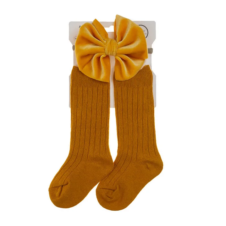 Baby Solid Color Socks with Headband
