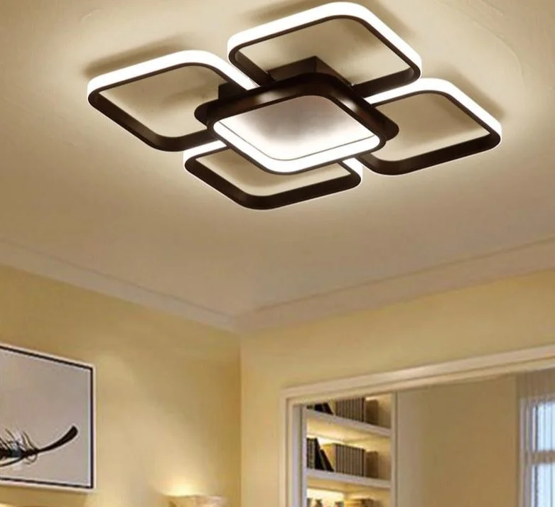 Square Modern Ceiling Lights Led For Living Room Bedroom White And ...