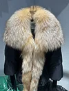 2023 Large Real Silver Fox Fur Collar with Knit Sleeve  Winter Women Coat White Duck Down Jacket Super Fashion Outerwear Luxury