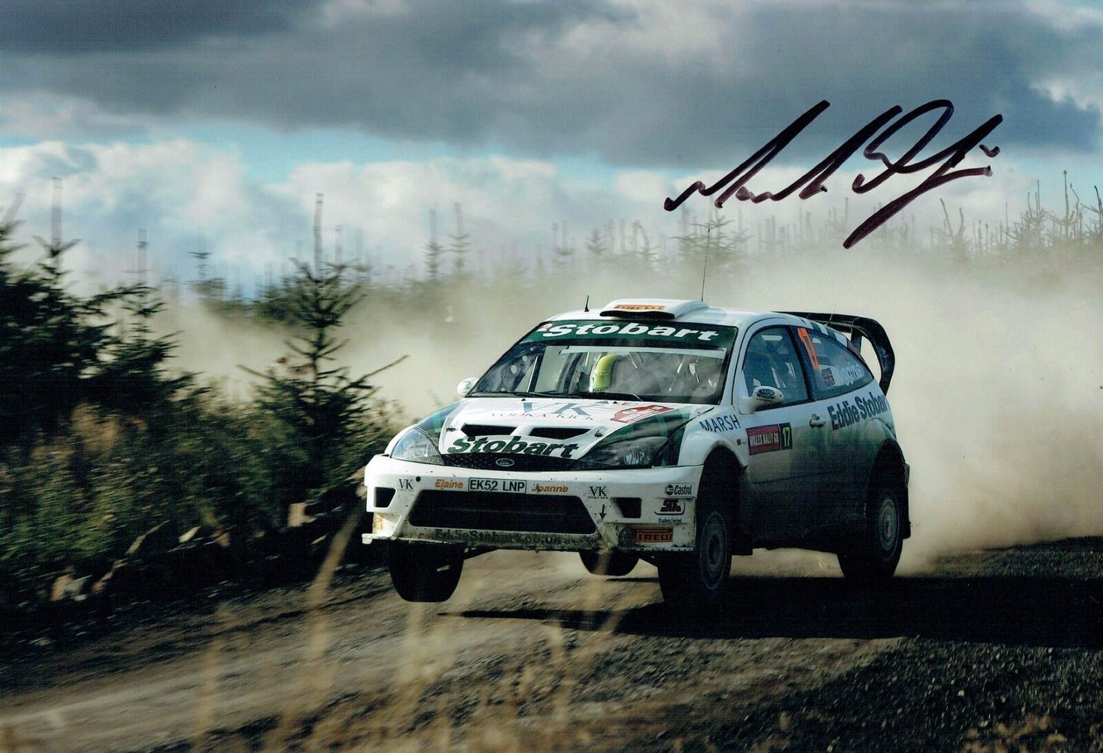 Mark HIGGINS SIGNED AUTOGRAPH 12x8 Action Photo Poster painting AFTAL COA British Rally Driver