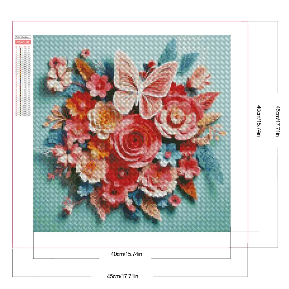 Partial AB Diamond Painting - Full Square Drill - Flower(Canvas|45*45cm)