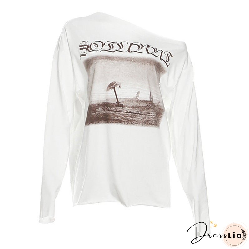 Women's Summer Fashion Printed Loose Long Sleeves Blouses