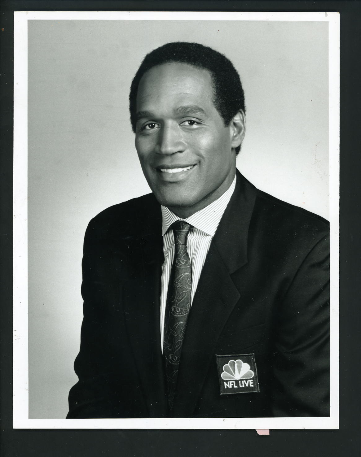 O.J. Simpson NBC Sports Media Relations 1990 Press Photo Poster painting Buffalo Bills